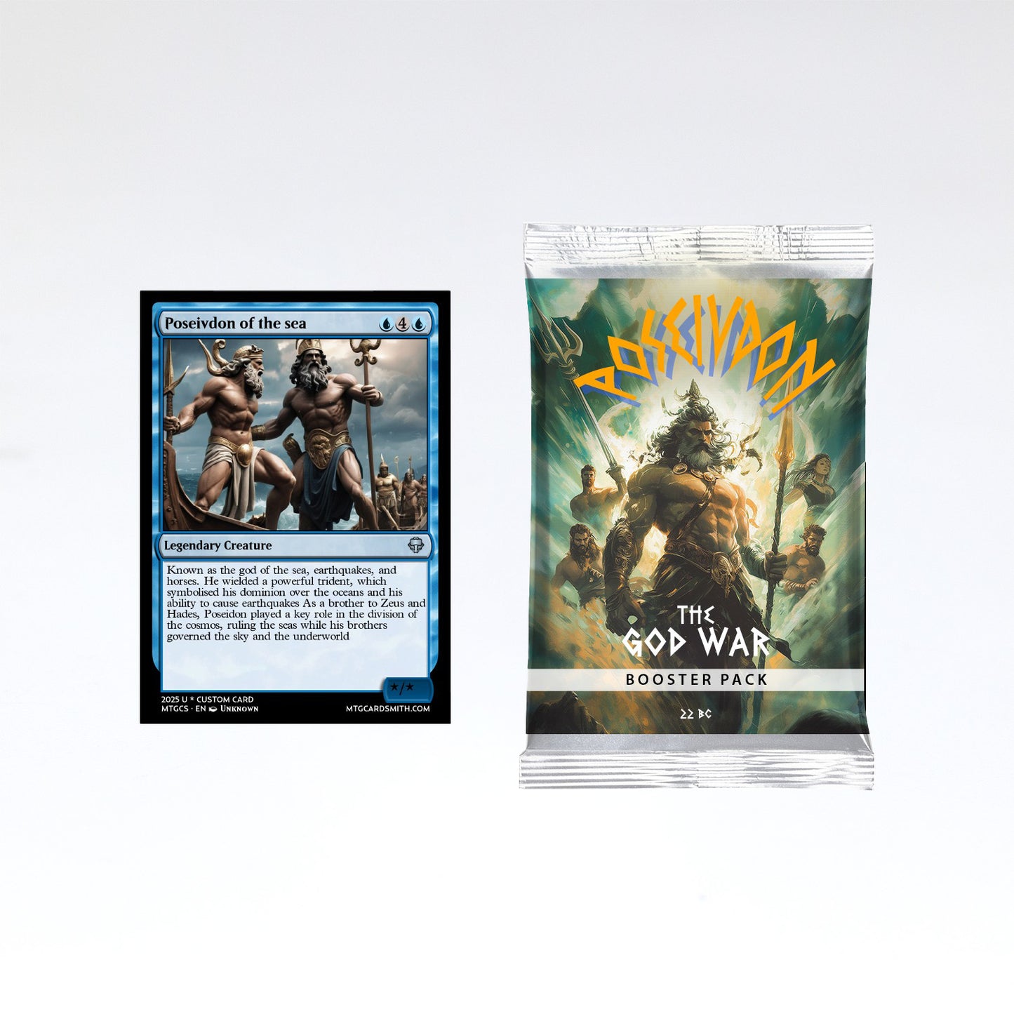 Op maat gemaakte booster pack met unieke TCG-kaarten en luxe verpakking, perfect voor kaartspelers en verzamelaars.