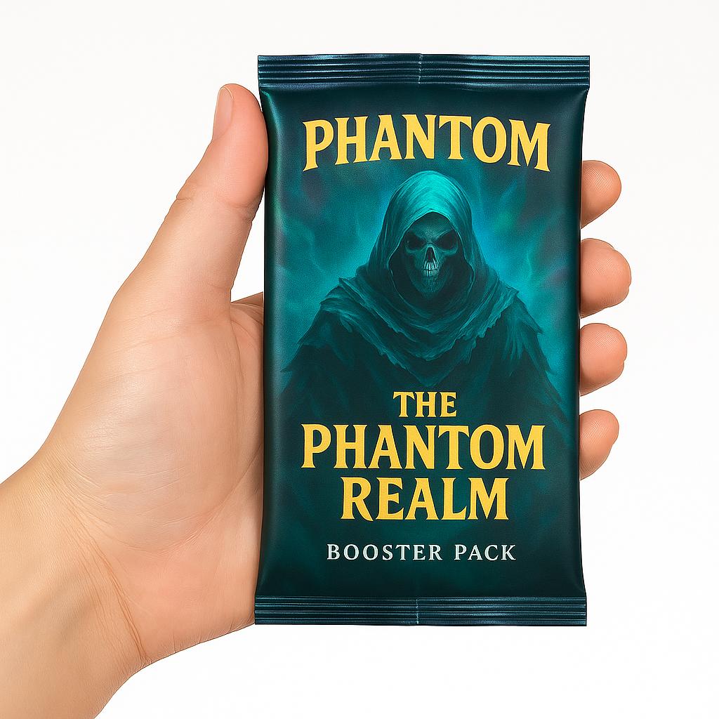 Een op maat gemaakte booster pack met unieke TCG-kaarten, perfect voor kaartspelers en verzamelaars.