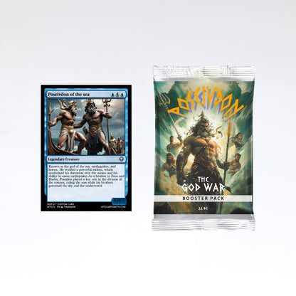 Op maat gemaakte booster pack met unieke TCG-kaarten en luxe verpakking, perfect voor kaartspelers en verzamelaars.