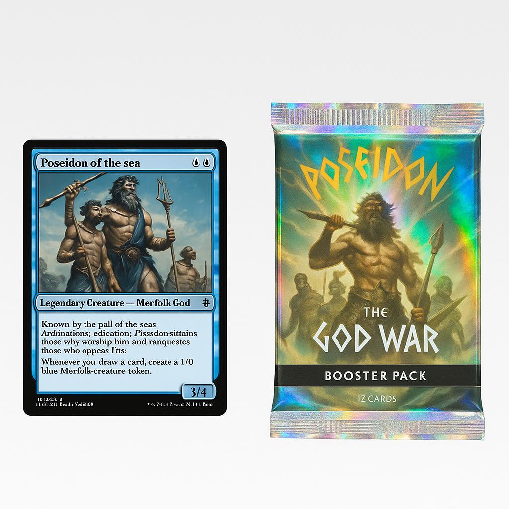 Gepersonaliseerd booster pack met 28 TCG-kaarten, met levendige en kleurrijke fantasy illustraties