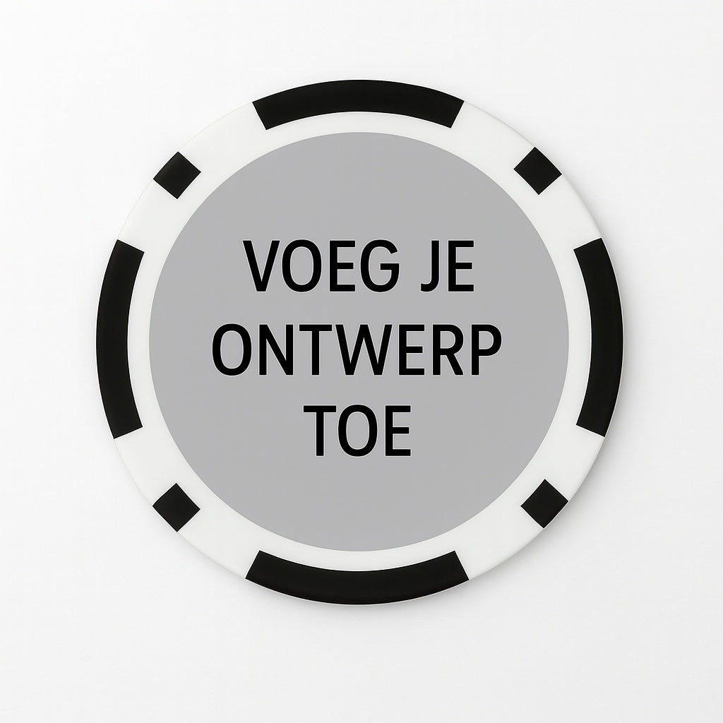 Zwarte gepersonaliseerde pokerchip – klassieke Stripe design, 14g casinokwaliteit, 40mm diameter