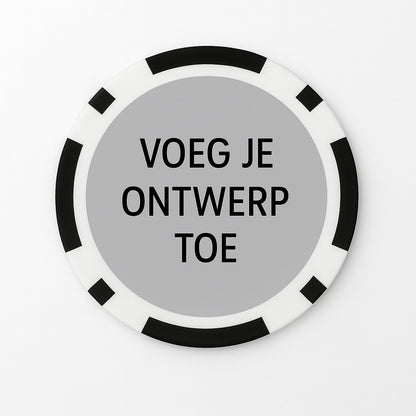 Zwarte gepersonaliseerde pokerchip – klassieke Stripe design, 14g casinokwaliteit, 40mm diameter