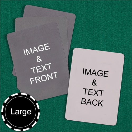 Grote gepersonaliseerde speelkaarten 56 stuks, formaat 89 x 146 mm, perfect voor educatieve spellen en bordspellen