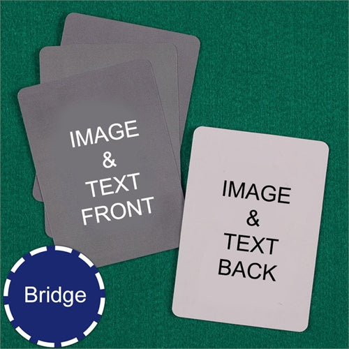 Gepersonaliseerde bridge kaarten set van 55 stuks met uniek ontwerp en tuckbox