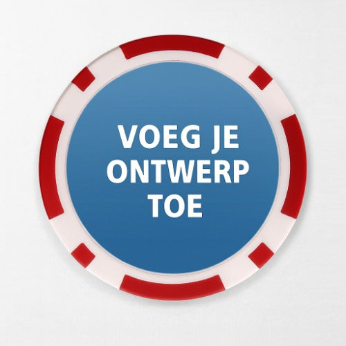 Rode gepersonaliseerde pokerchip – klassieke Stripe design, 14g casinokwaliteit, 40mm diameter